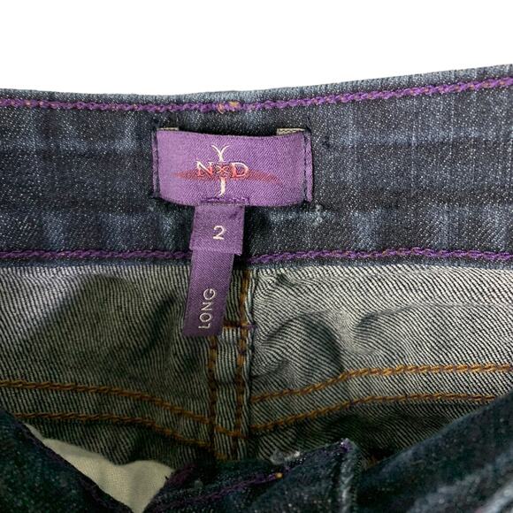 NYDJ Jeans Womens 2 Blue Denim Dark Wash Cotton Billie Mini Boot Cut Mid-Rise - Picture 2 of 9